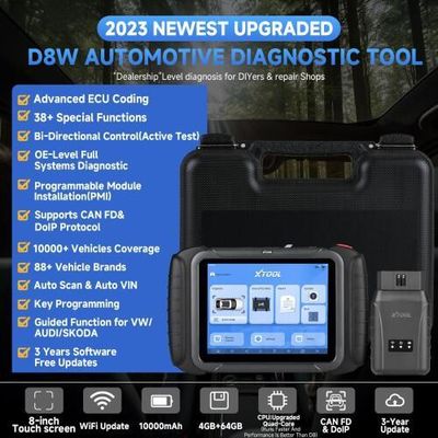 2025 XTOOL D8W WIFI OBD2 Scanner Car Diagnostic Tool With ECU Coding Active Test Key Programming 38 Resets CAN FD DOIP Topology