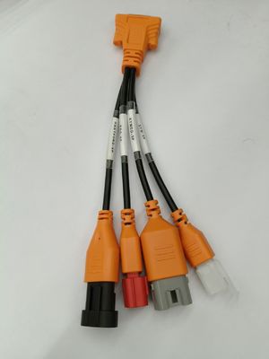 4 IN 1 Motorcycle Diagnostic Connector Cable for SYM-3P KYMCO-3P PGO-6P HARTFORD-6P with Master Jumper for K-LINE L-LINE CAN Bus Protocol