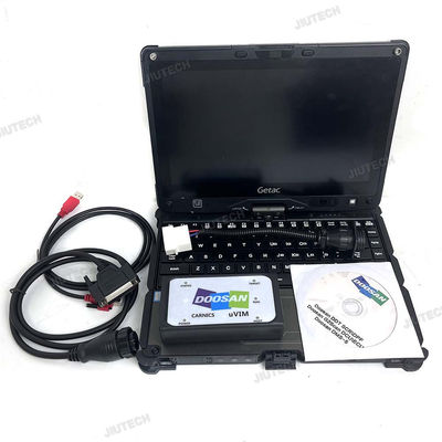 Forklift  For Doosan uvim + Getac V110 laptop Excavator Engine Fault Detector DDT SCR DPF DCU ECU Scanner Fault Diagnostic Tool