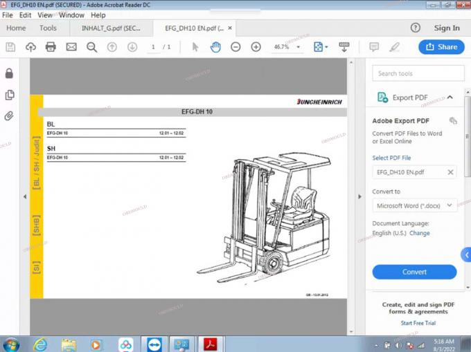 F110 Таблетка с For Judit Incado Box Jungheinrich 4 Диагностический инструмент вилочной погрузки с 4.37 Каталог программных частей Judit ET EN Диагностические инструменты 31