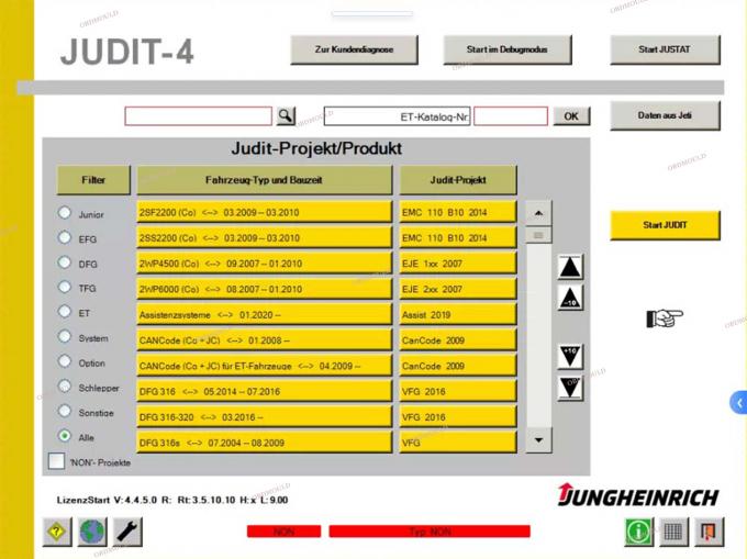 F110 Таблетка с For Judit Incado Box Jungheinrich 4 Диагностический инструмент вилочной погрузки с 4.37 Каталог программных частей Judit ET EN Диагностические инструменты 36